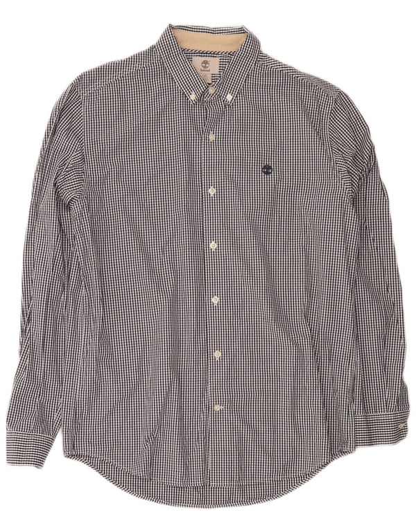 Koszula męska Timberland Slim Fit, duża, granatowa, bawełniana w kratkę