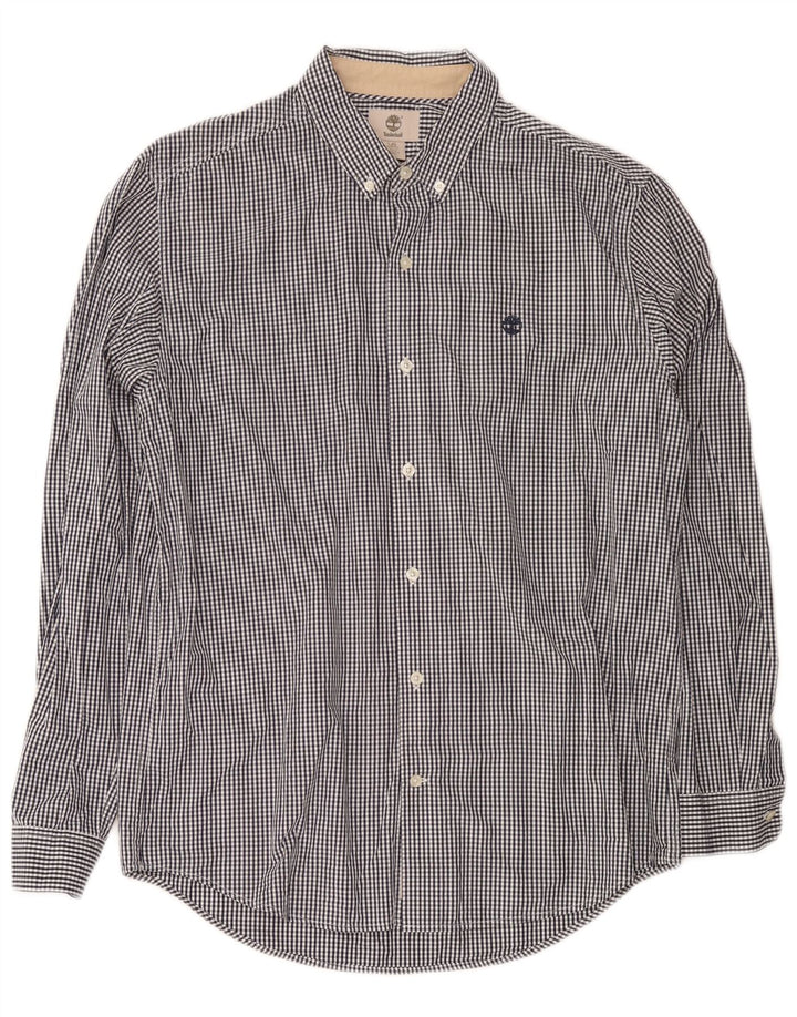 Koszula męska Timberland Slim Fit, duża, granatowa, bawełniana w kratkę
