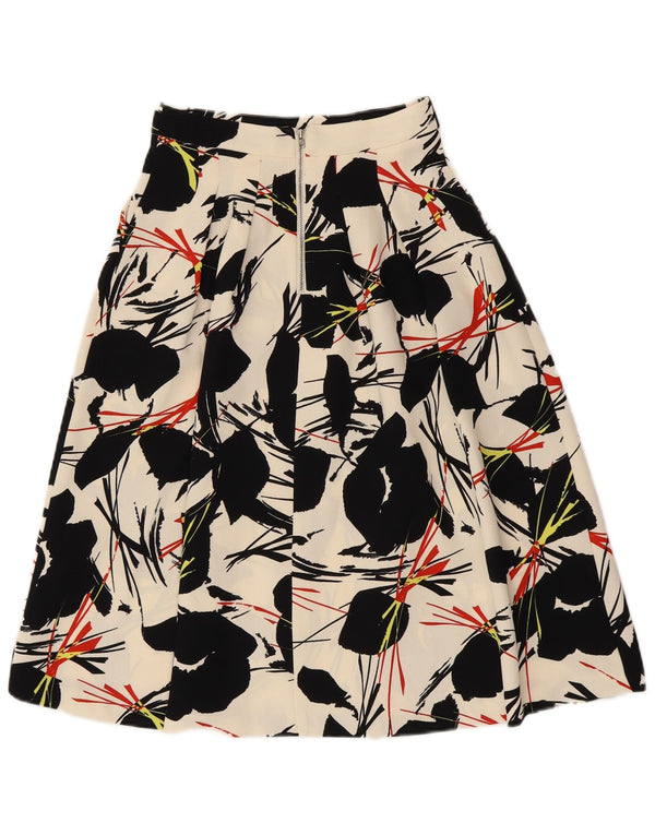 WAREHOUSE Damska spódnica o linii A UK 6 XS W25 Złamana biel w kwiaty Poliester