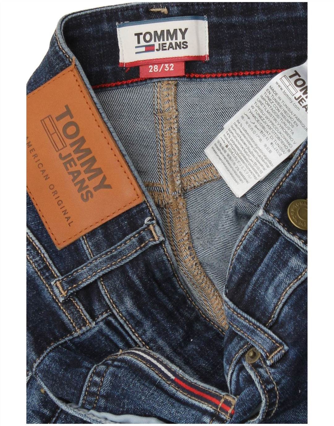 Damskie jeansy slim Tommy Hilfiger W28 L32 Niebieskie bawełniane