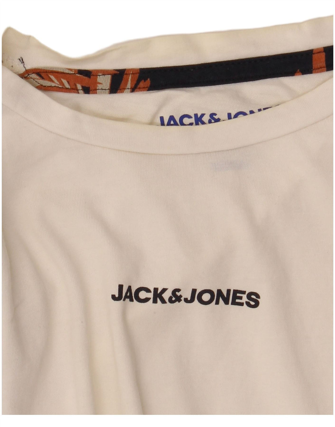 Męski T-shirt z grafiką Jack & Jones o regularnym kroju, średni, biały, kwiatowy