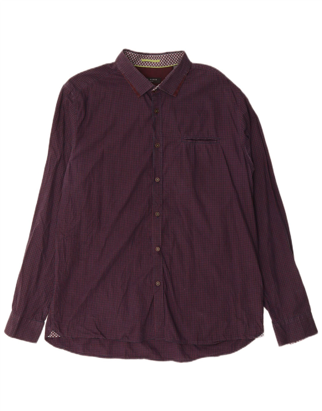 Koszula męska Ted Baker, rozmiar 6, 2XL, fioletowa bawełniana kratka