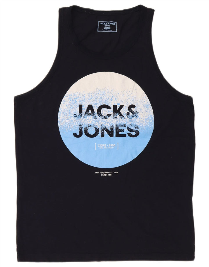 Męska kamizelka z grafiką Jack & Jones o dopasowanym kroju, duża, granatowa