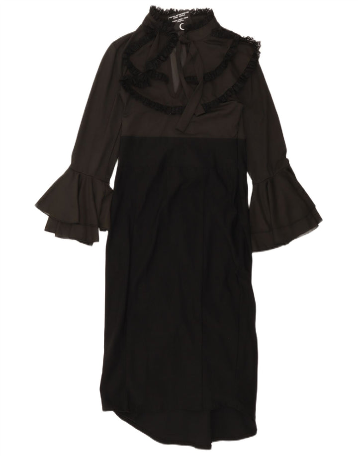 Damska sukienka maxi z długim rękawem KILLSTAR UK 8, mała, czarna, z blokami kolorów