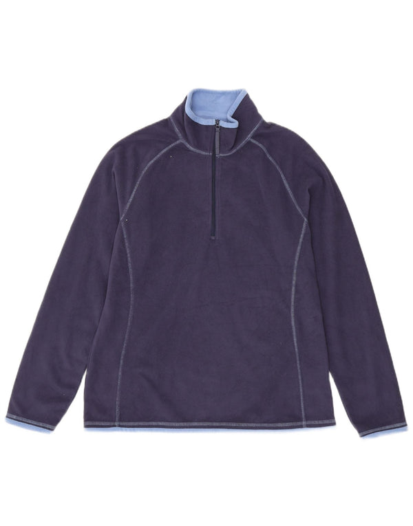 Damski sweter polarowy Mountain Warehouse z zamkiem błyskawicznym, UK 14, duży, granatowy