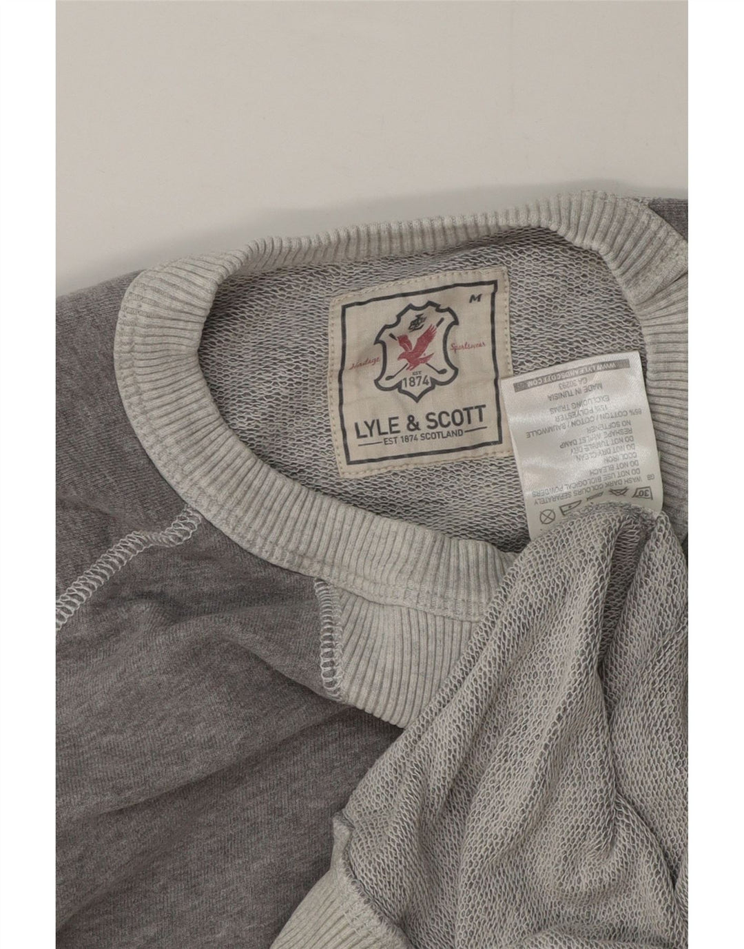 Męski sweter z krótkim rękawem LYLE & SCOTT, średnioszary, bawełniany