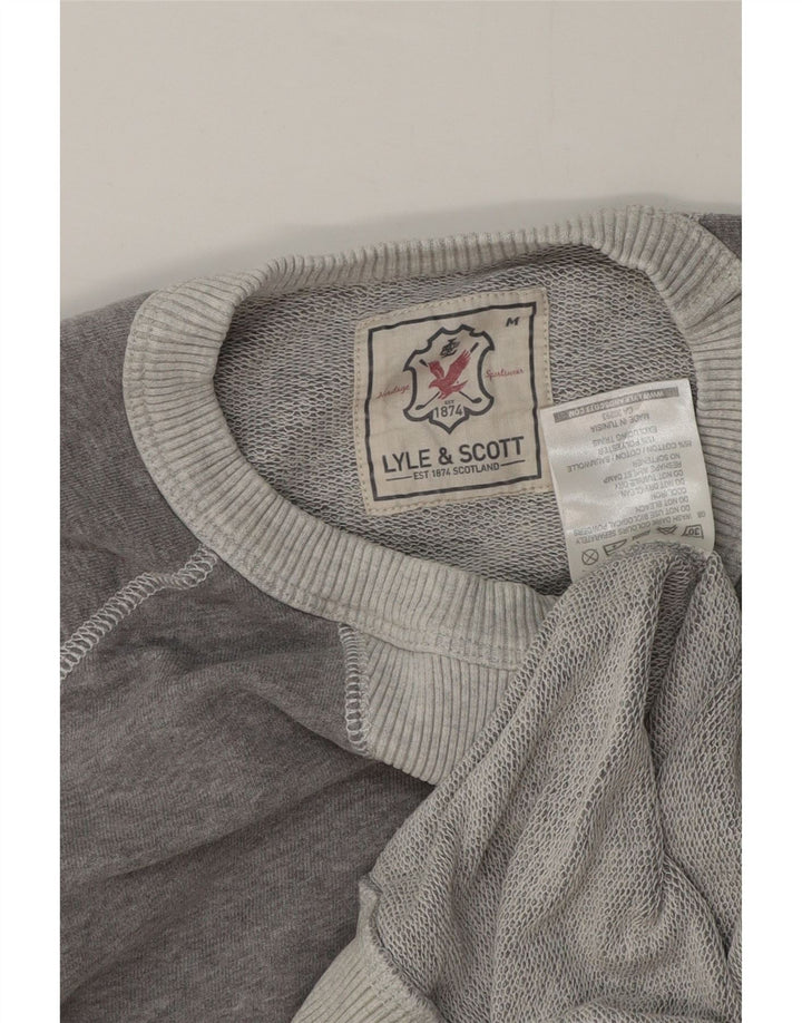 Męski sweter z krótkim rękawem LYLE & SCOTT, średnioszary, bawełniany