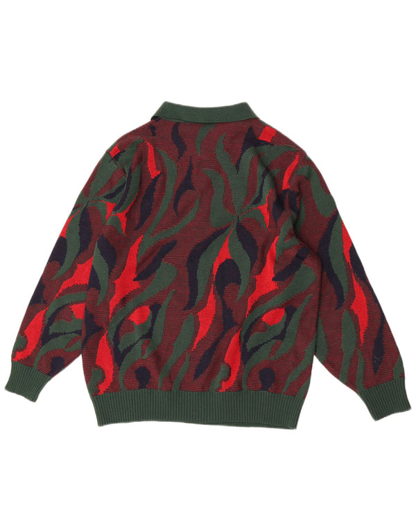 Vintage damski sweter polo IT 46, duży, wielokolorowy