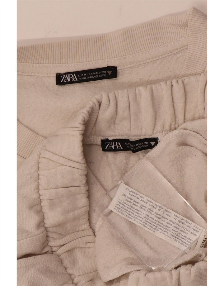 Dres damski Zara Crop Full UK 14 Średnia biała bawełna