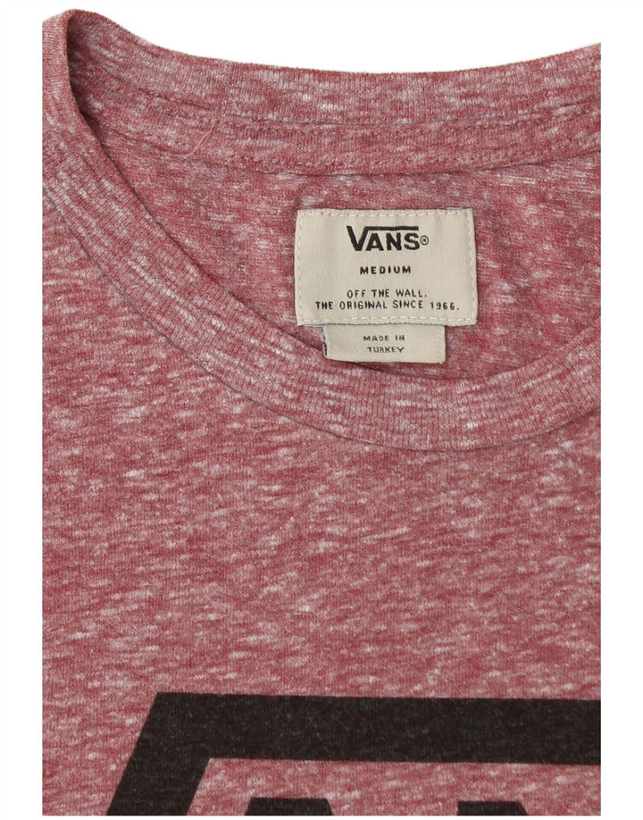 Męski T-shirt z grafiką VANS, średni, bordowy, nakrapiany