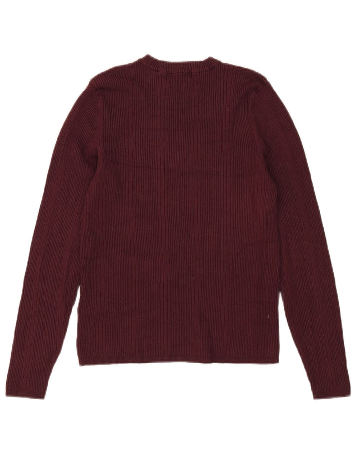 Marks & Spencer Damski sweter z okrągłym dekoltem, UK 12, średni burgund