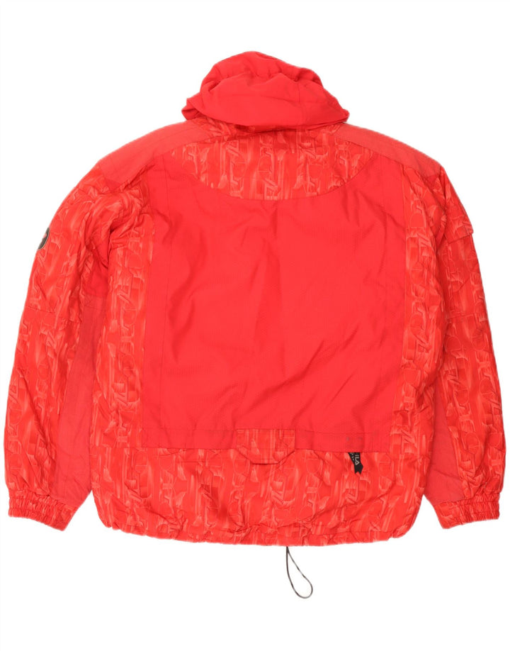 Męska kurtka narciarska Fila z kapturem IT 48 XL, czerwony, geometryczny poliester