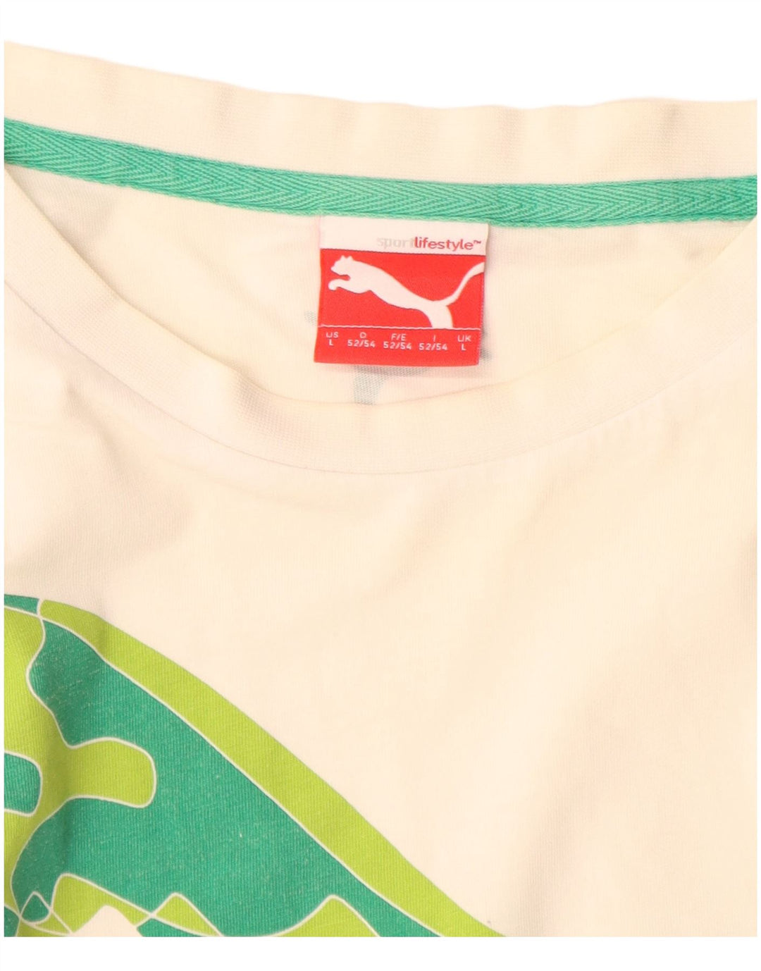 Męska koszulka z grafiką Puma, duża, biała, bawełniana