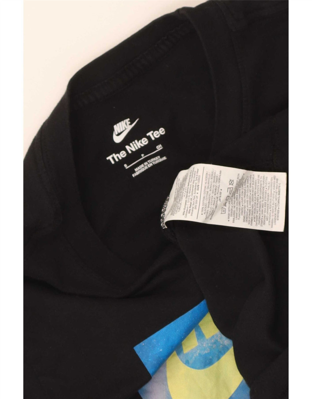Męski T-shirt z grafiką Nike, mały, czarny, bawełniany