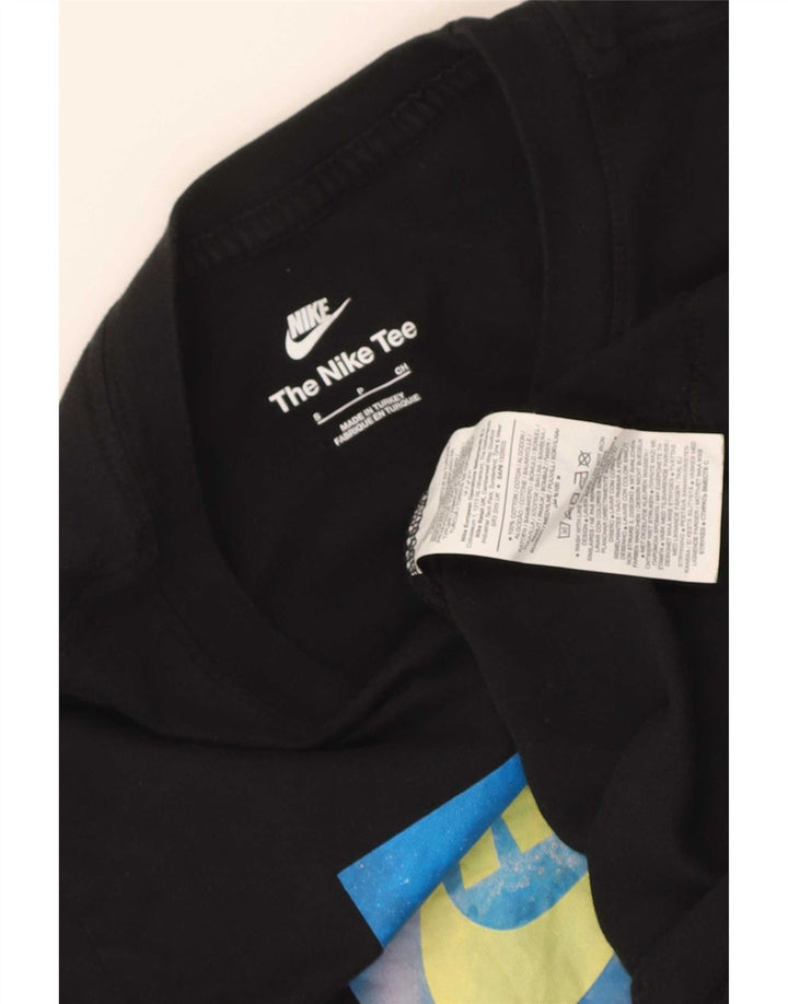 Męski T-shirt z grafiką Nike, mały, czarny, bawełniany
