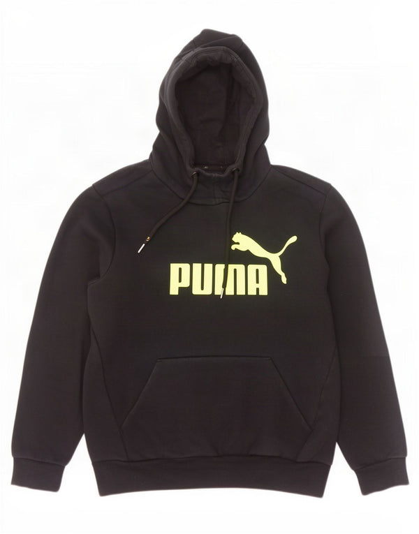 Męski sweter z kapturem Puma z grafiką, mały, czarny, bawełniany