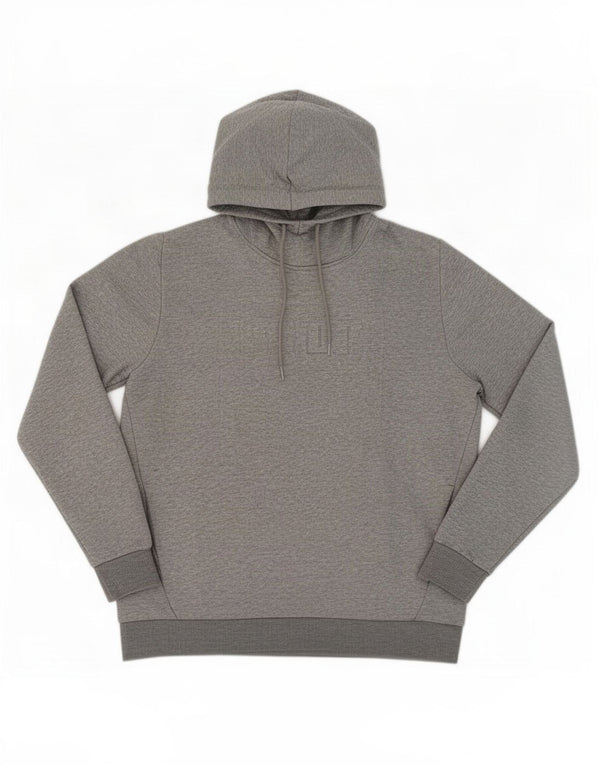 Męski sweter z kapturem Puma z grafiką, duży, szary, bawełniany w cętki