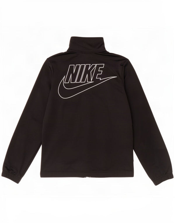 Nike Boys Graphic Tracksuit Top Jacket 10-11 Years Medium Black Polyester