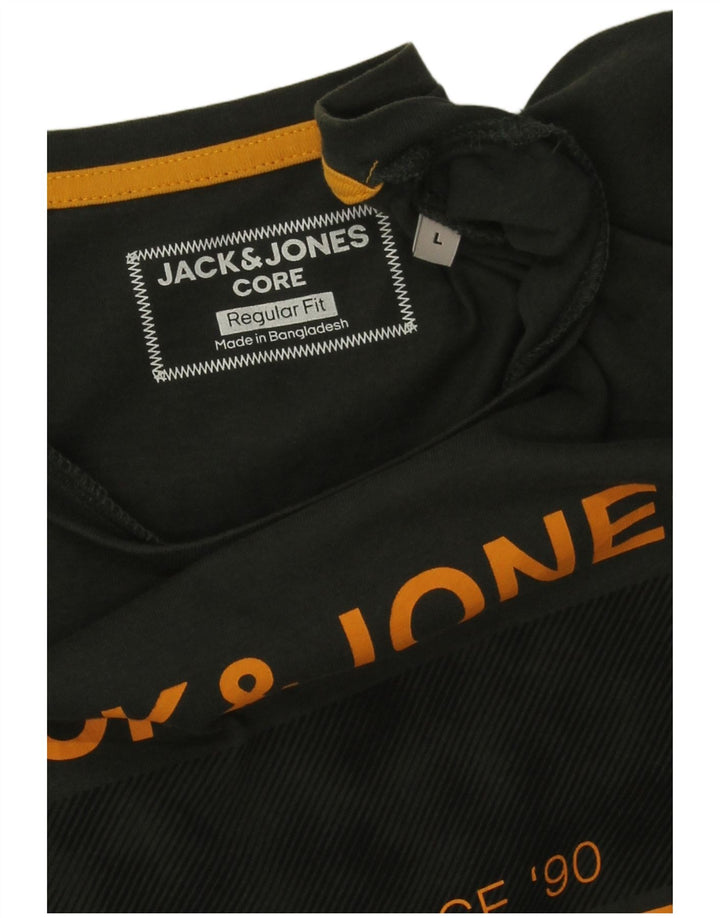 Męski T-shirt z grafiką Jack & Jones o regularnym kroju, duży, zielony