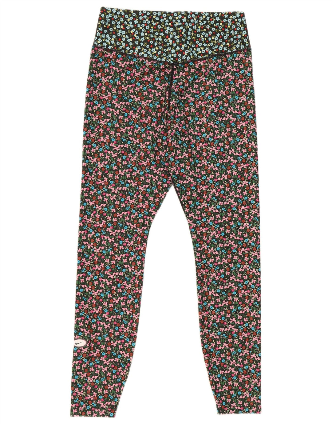 Damskie legginsy Nike Dri Fit UK 14 Średni wielobarwny kwiatowy poliester
