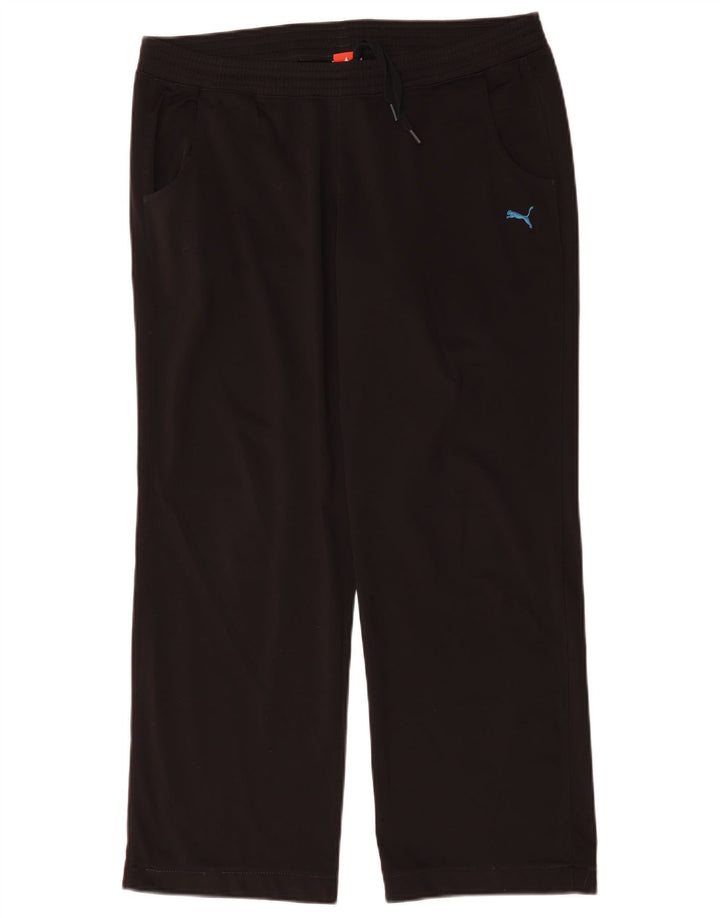 Damskie spodnie dresowe Puma UK 16, duże, czarne, poliestrowe