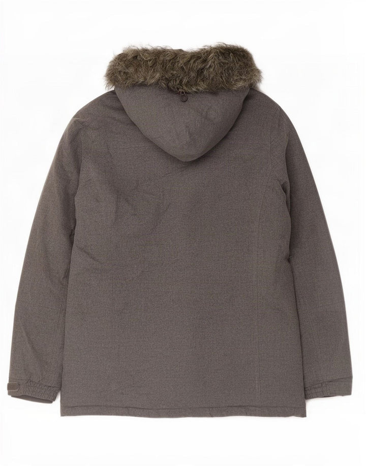 Damska kurtka parka z kapturem Mountain Warehouse UK 12, średni szary poliester