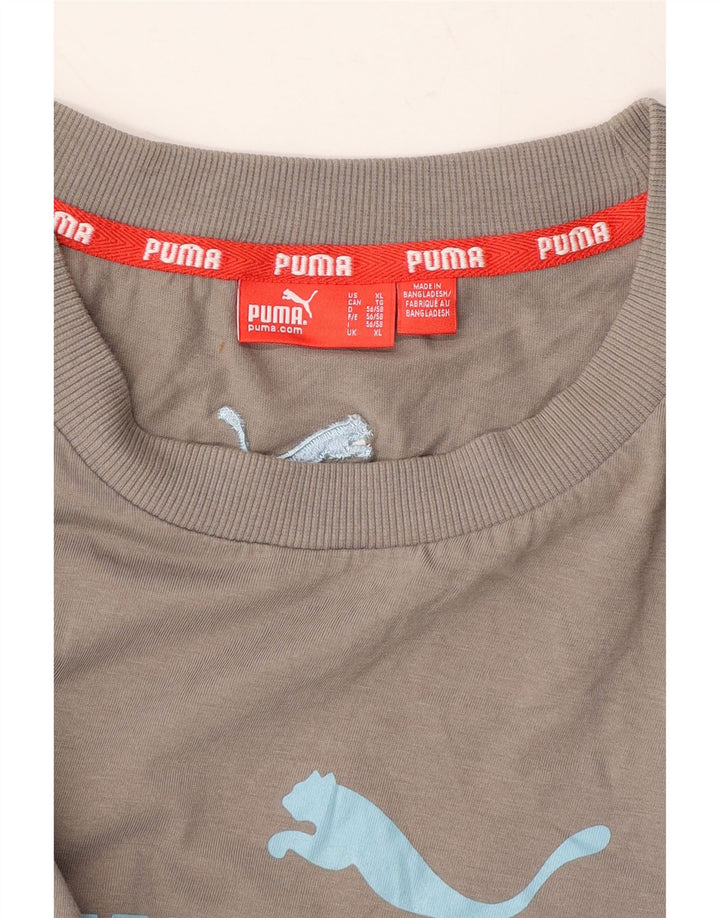 PUMA Mens Graphic T-Shirt Top XL Grey Cotton Vintage Puma and Second-Hand Puma from Messina Hembry 