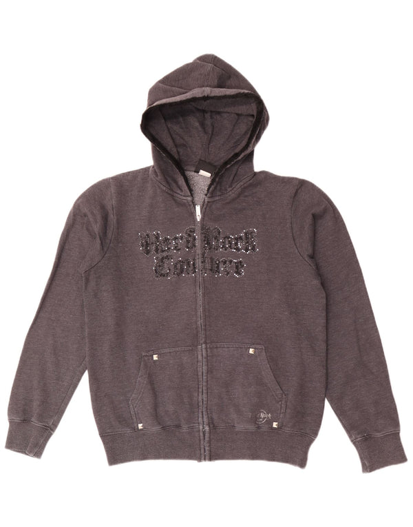 Damski sweter z kapturem i zamkiem Hard Rock Cafe Rome Graphic UK 14 Średni szary