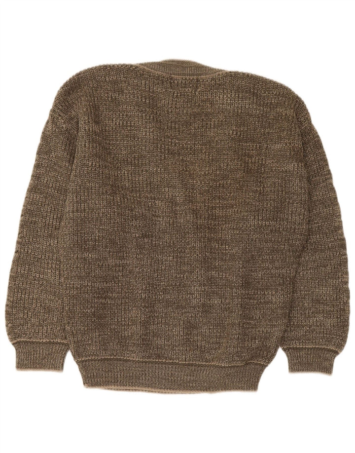 Gianni Abra Męski sweter z dekoltem w kształcie litery V, duży, brązowy, akrylowy
