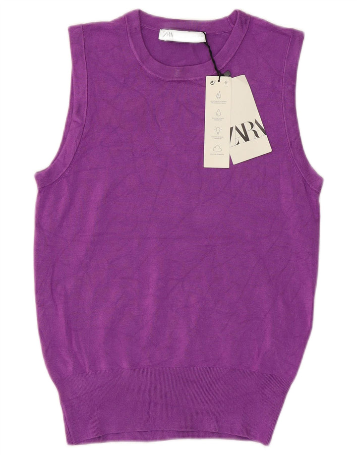 Bezrękawnik damski Zara Vest UK 10 Small Purple Wiskoza