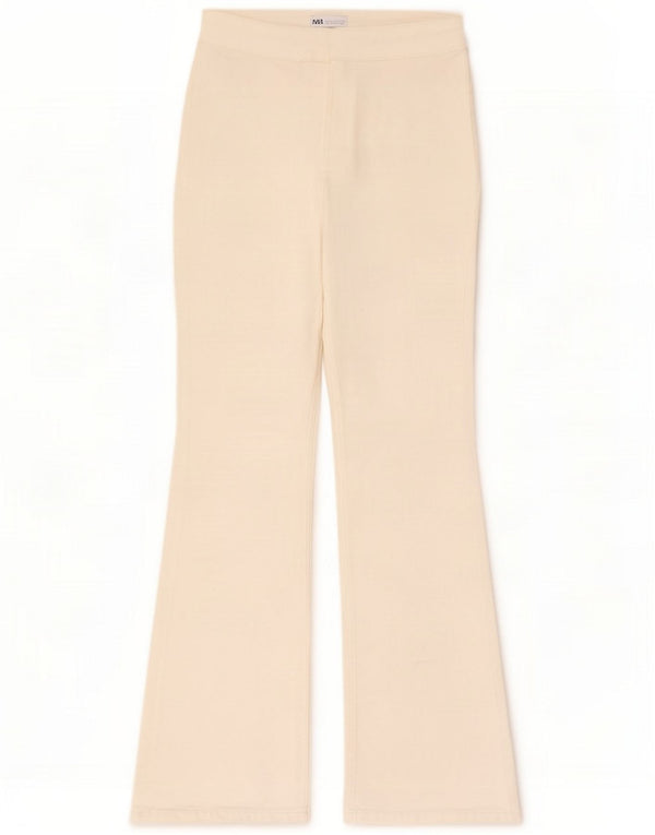 Damskie jeansy rozkloszowane z wysokim stanem EU 42 Large W32 L34 Białe