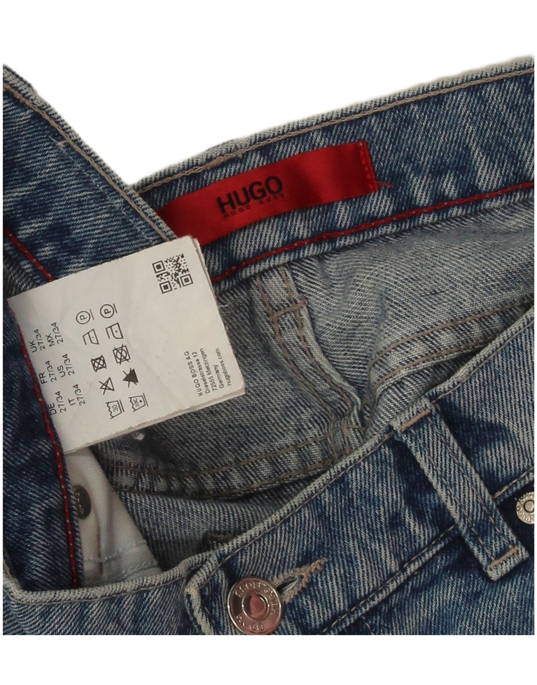 Damskie spodenki jeansowe Hugo Boss W27 Małe niebieskie bawełniane