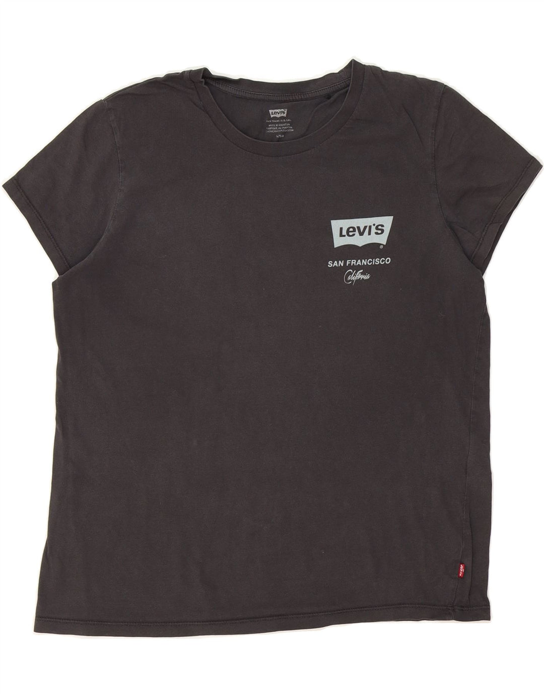 LEVI'S Womens T-Shirt Top UK 16 Large Black Cotton Vintage Levi's and Second-Hand Levi's from Messina Hembry 
