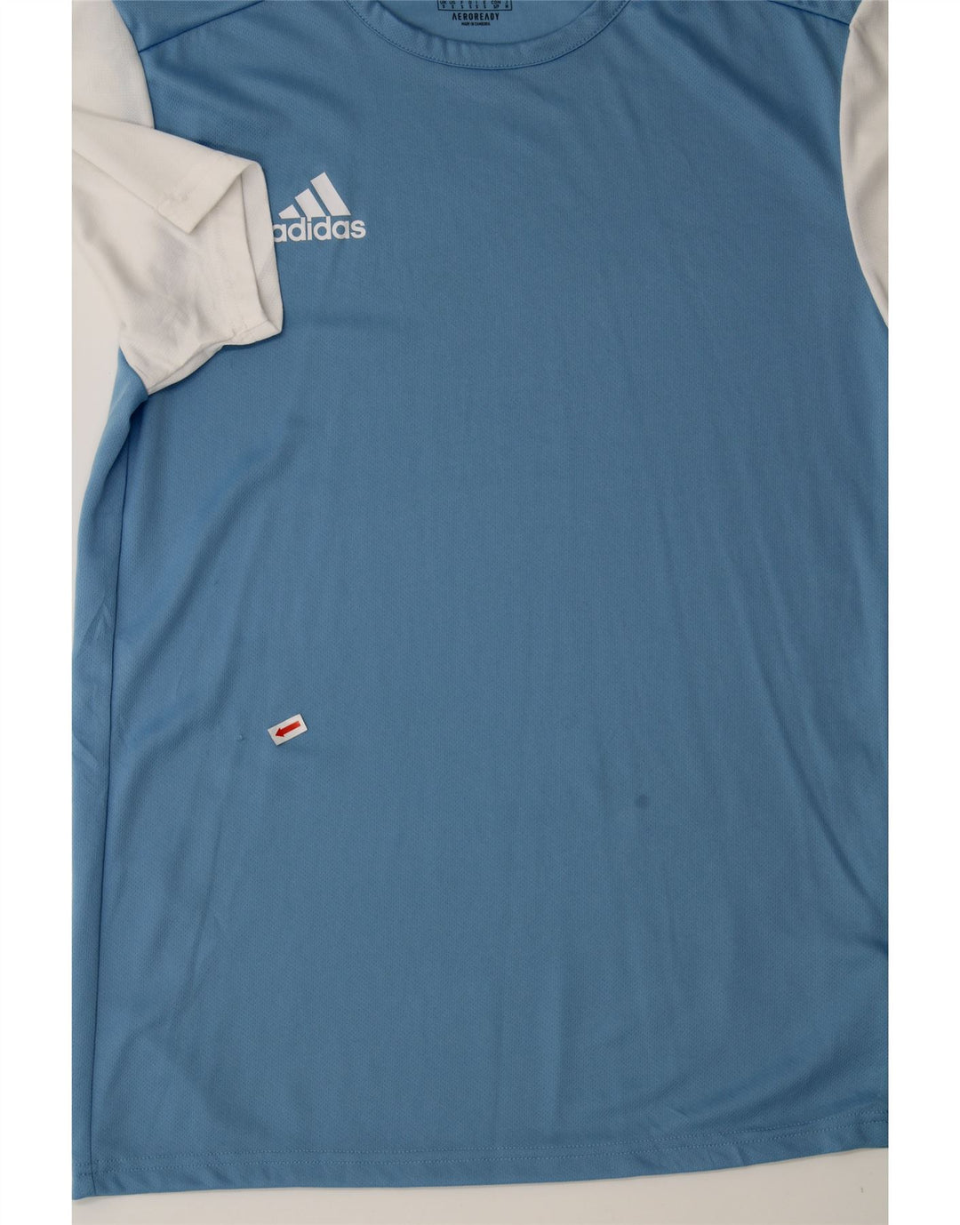 ADIDAS Mens Aeroready T-Shirt Top Small Blue Colourblock Polyester Vintage Adidas and Second-Hand Adidas from Messina Hembry 