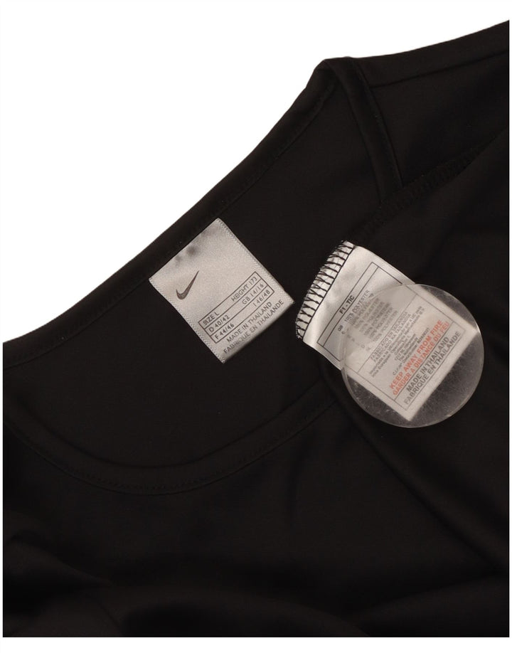 Damska koszulka Nike Dri Fit z długim rękawem, UK 14/16, duży, czarny poliester