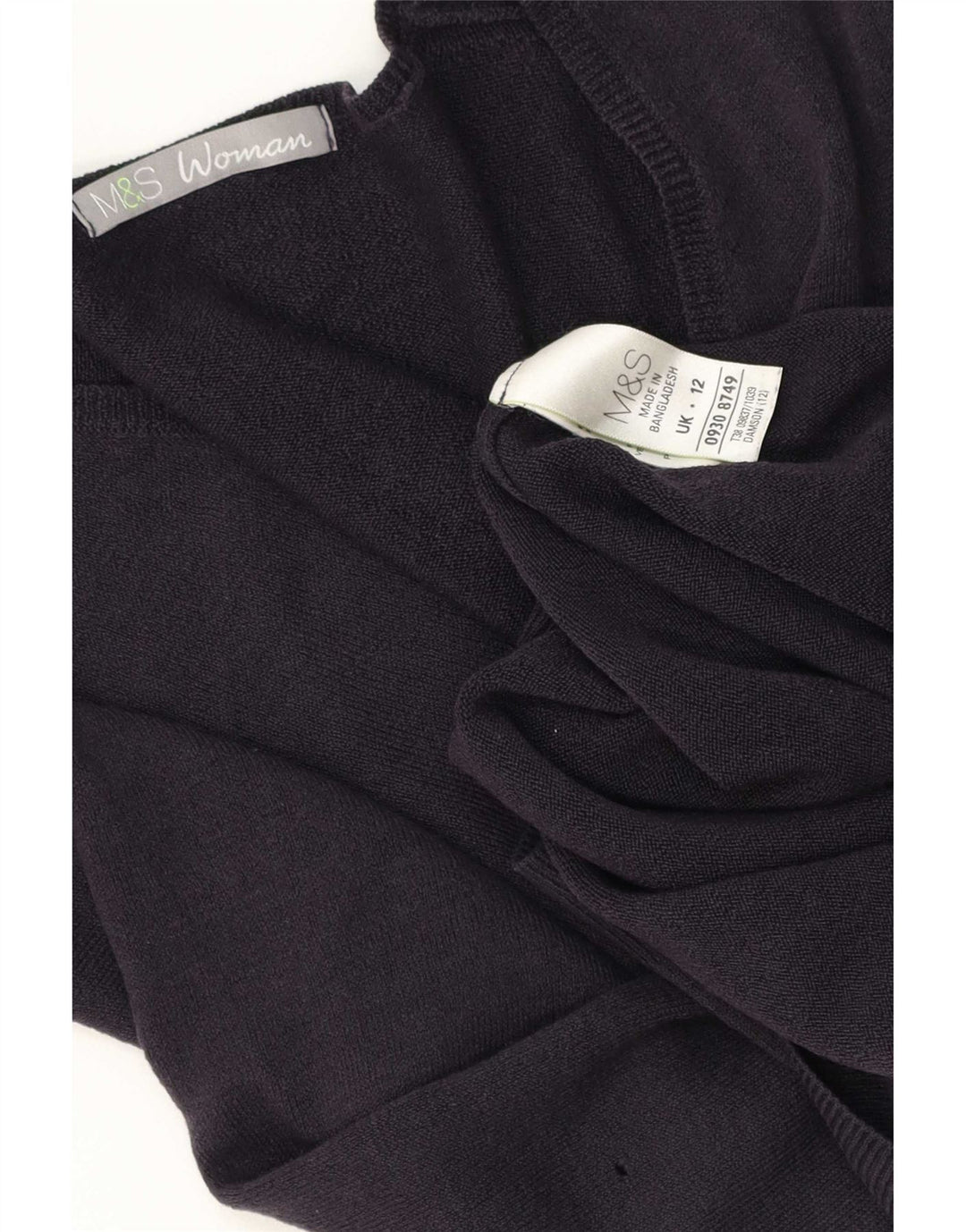 Marks & Spencer Damski sweter z dekoltem w kształcie litery V, UK 12, średni granatowy akryl