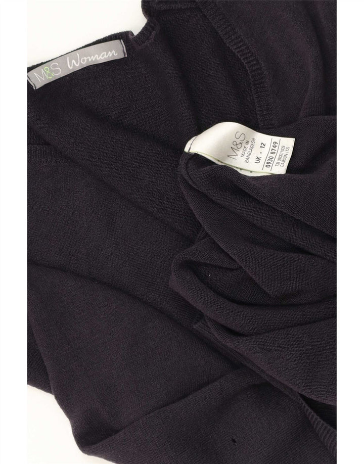Marks & Spencer Damski sweter z dekoltem w kształcie litery V, UK 12, średni granatowy akryl