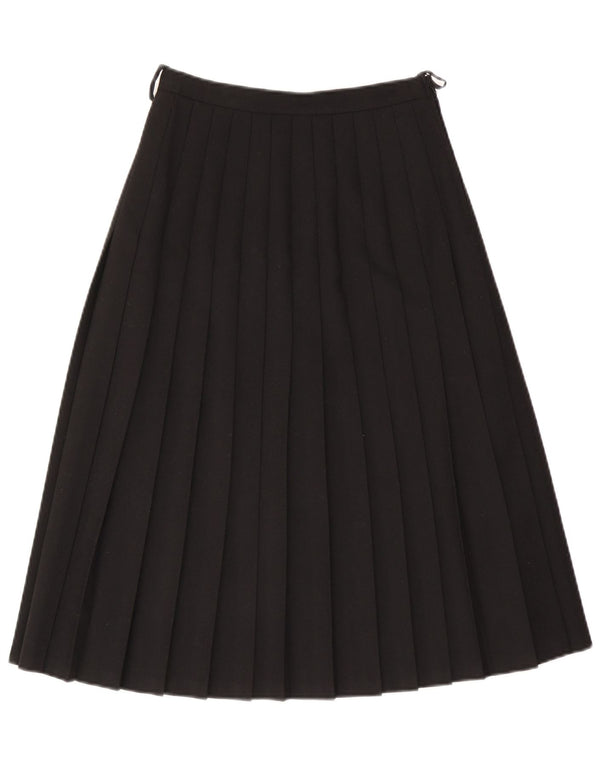 VINTAGE Damska plisowana spódnica z wysokim stanem EU 40 Medium W26 Czarna wełna
