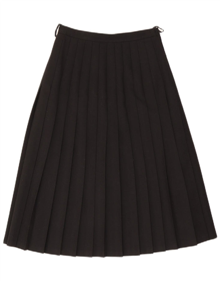 VINTAGE Damska plisowana spódnica z wysokim stanem EU 40 Medium W26 Czarna wełna