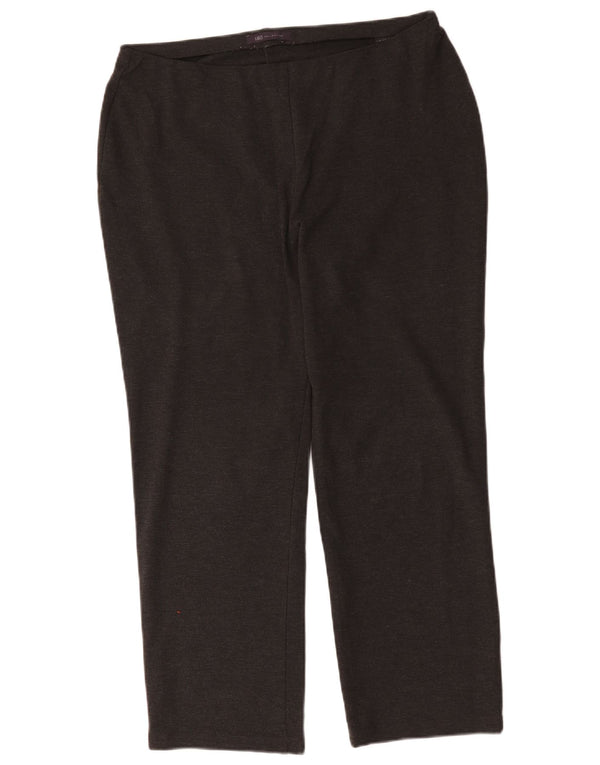 Marks & Spencer Womens Regular Casual Trousers UK 16 Large W34 L28 Grey