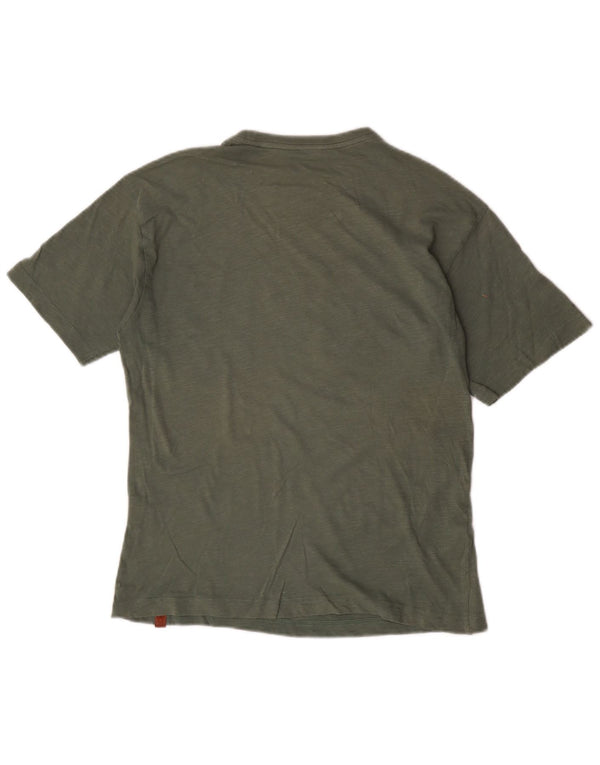 Chłopięcy T-shirt z grafiką Benetton, 13-14 lat, 3XL, bawełna khaki