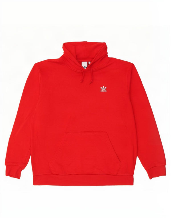 Adidas Męski sweter z kapturem, duży, czerwony, bawełniany
