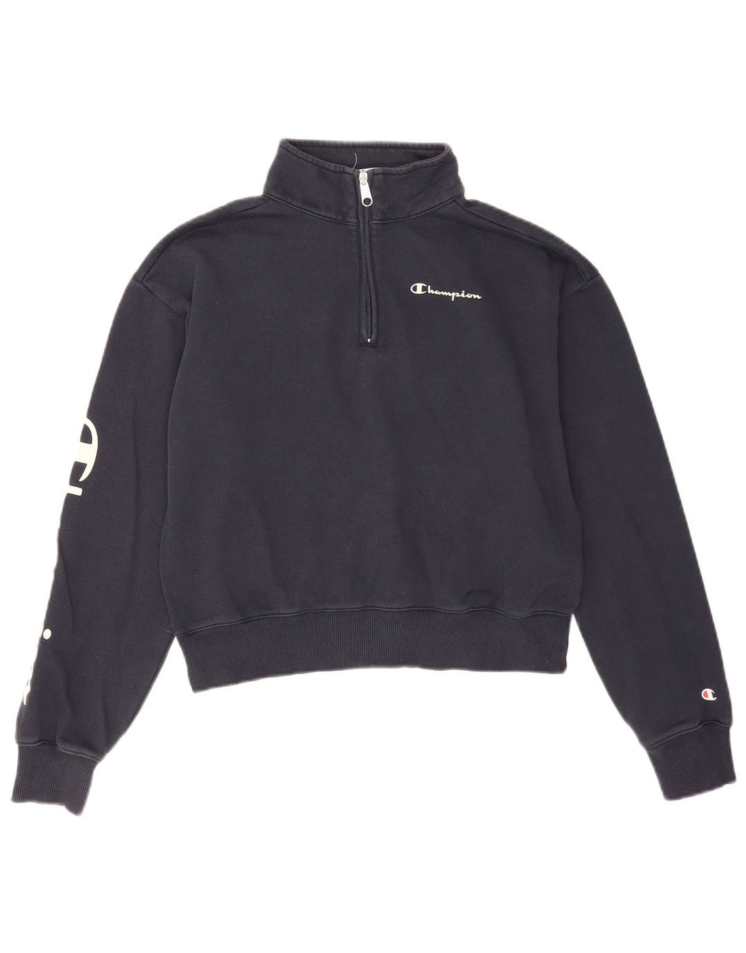 Damska bluza Champion Crop Graphic Jumper UK 14 Średni granat