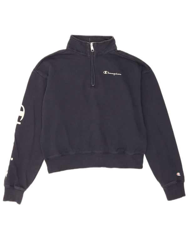Damska bluza Champion Crop Graphic Jumper UK 14 Średni granat