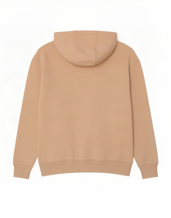 Męski sweter z kapturem Zara, duży, beżowy, bawełniany