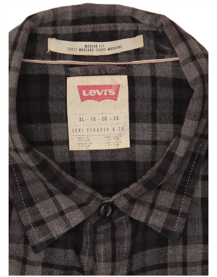 Koszula flanelowa męska LEVI'S o nowoczesnym kroju XL w granatową kratkę