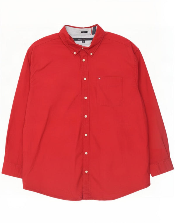Tommy Hilfiger Mens Shirt 3XL Red Cotton