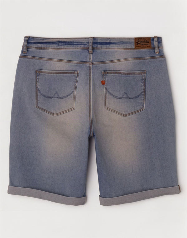 Damskie spodenki jeansowe Superdry Bermudy W30 Średnioniebieskie, bawełniane