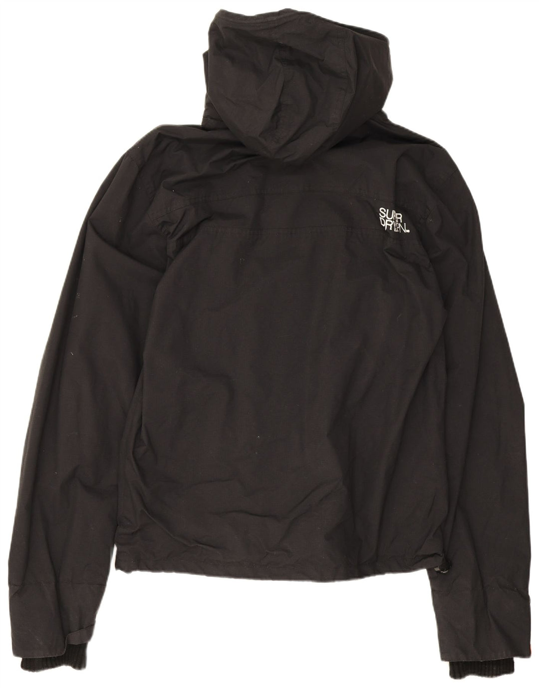 Superdry Męska kurtka przeciwdeszczowa z kapturem UK 38 Medium Black Nylon