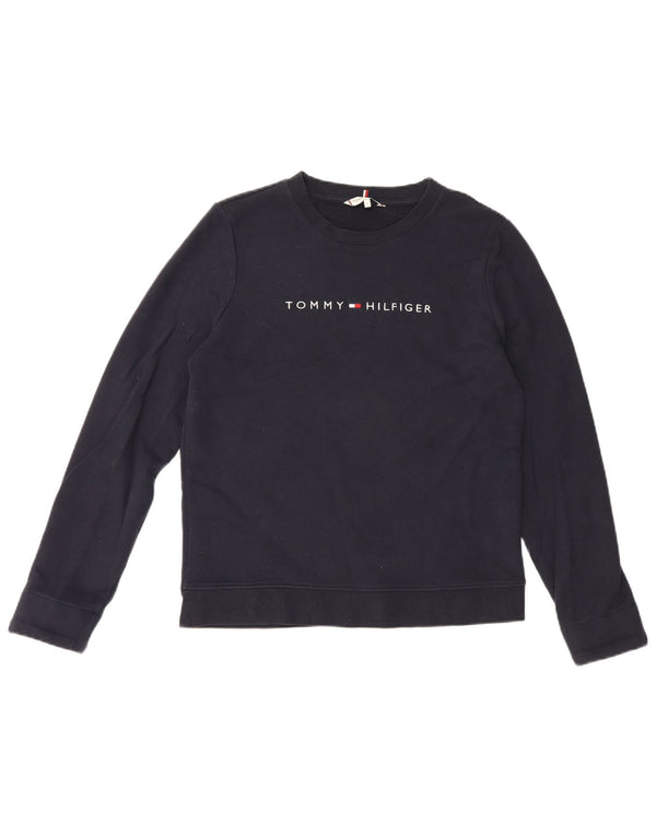 Męska bluza z grafiką Tommy Hilfiger, mała, granatowa, bawełniana